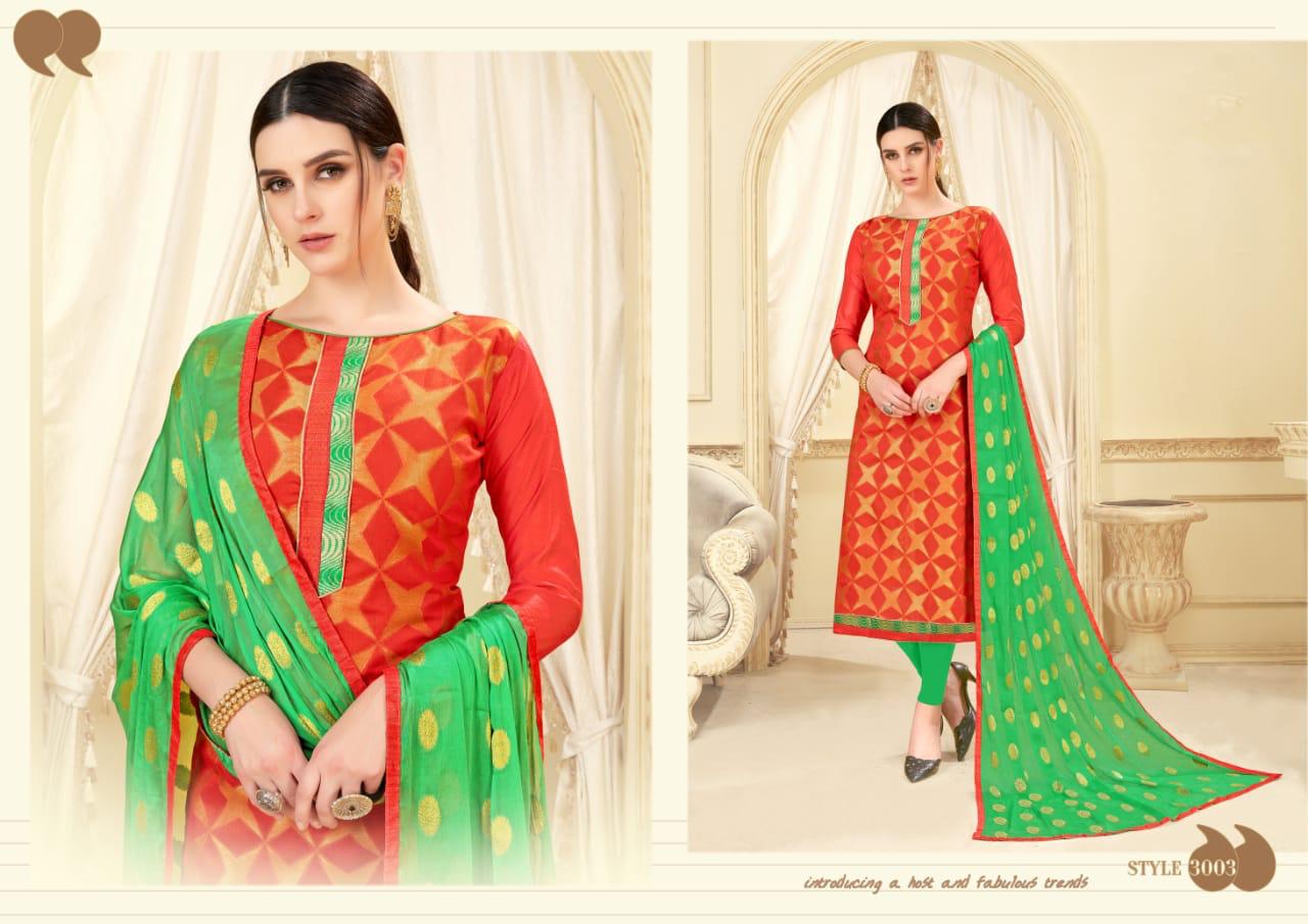 Glamour Vol-3 By Shri Mahavir Fashion 3001 To 3012 Series Beautiful Collection Suits Stylish Fancy Colorful Casual Wear & Ethnic Wear Fancy Jacquard Dresses At Wholesale Price
