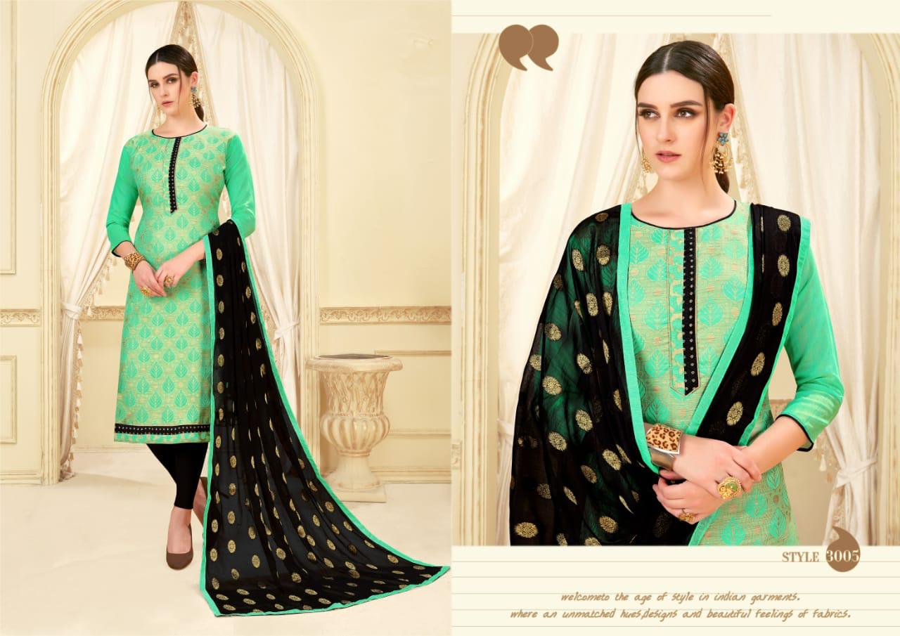 Glamour Vol-3 By Shri Mahavir Fashion 3001 To 3012 Series Beautiful Collection Suits Stylish Fancy Colorful Casual Wear & Ethnic Wear Fancy Jacquard Dresses At Wholesale Price