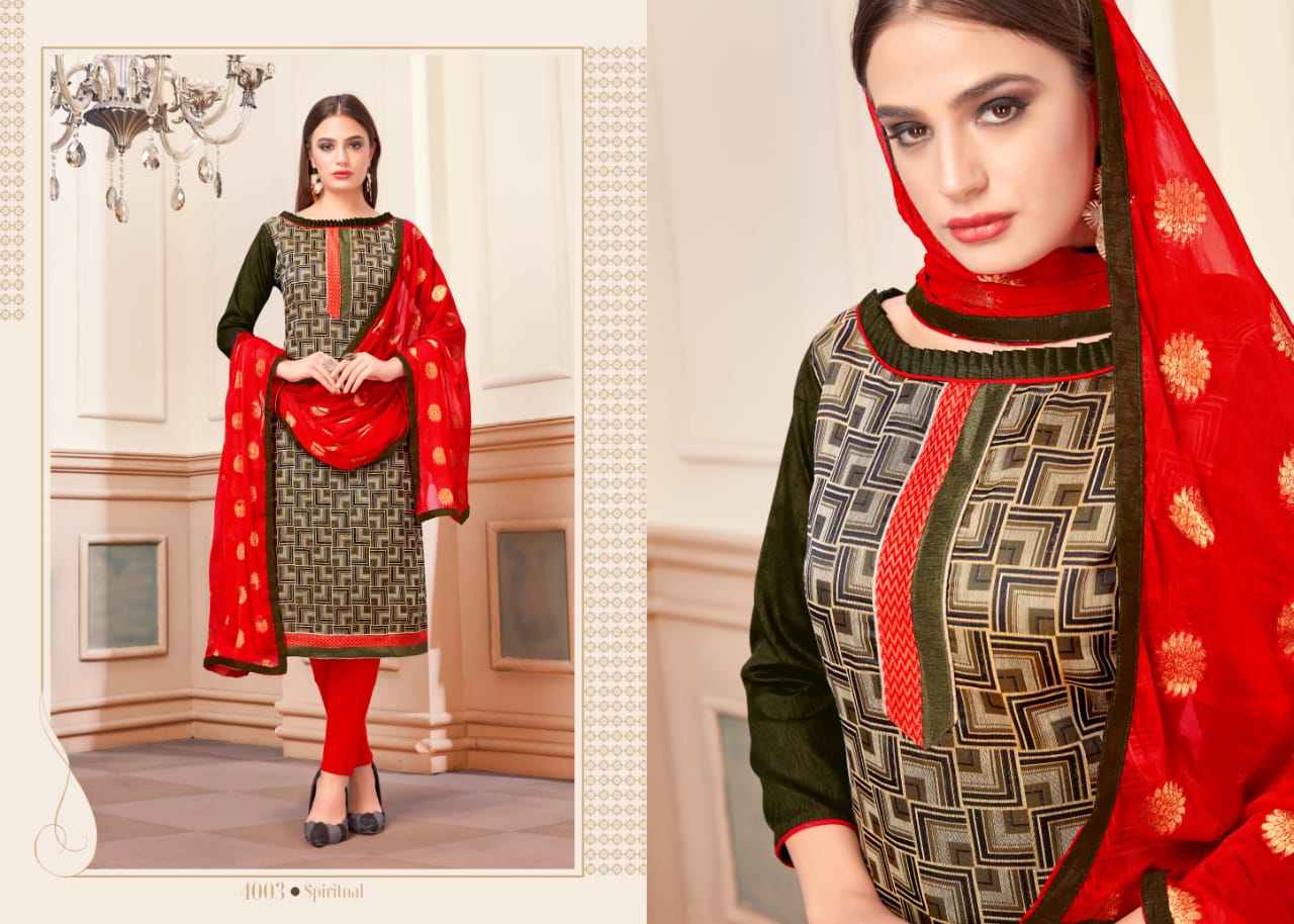 Glamour Vol-4 By Smf 4001 To 4012 Series Beautiful Suits Colorful Stylish Fancy Party Wear & Ethnic Wear Fancy Jacquard Silk Dresses At Wholesale Price