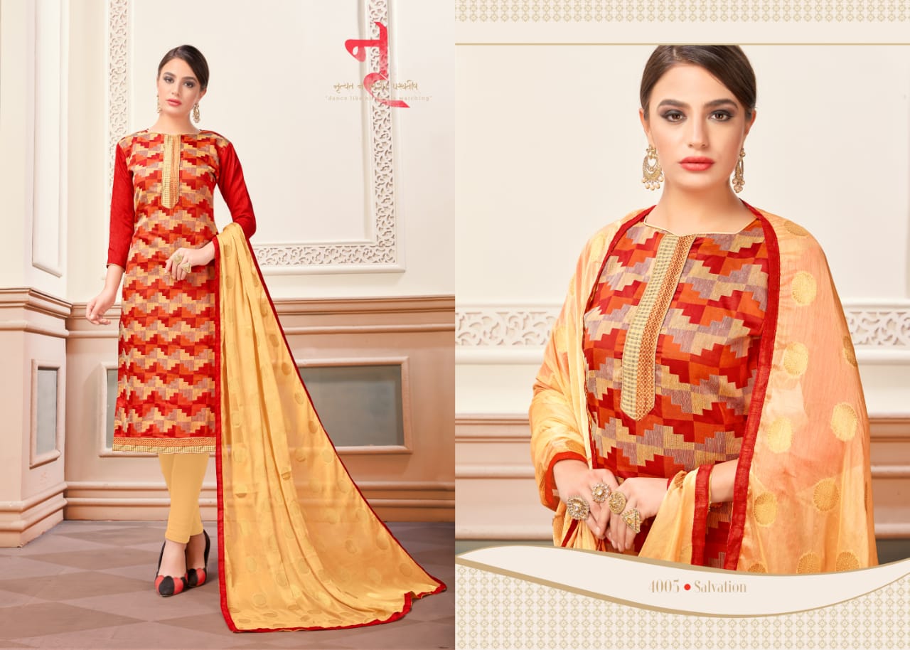 Glamour Vol-4 By Smf 4001 To 4012 Series Beautiful Suits Colorful Stylish Fancy Party Wear & Ethnic Wear Fancy Jacquard Silk Dresses At Wholesale Price