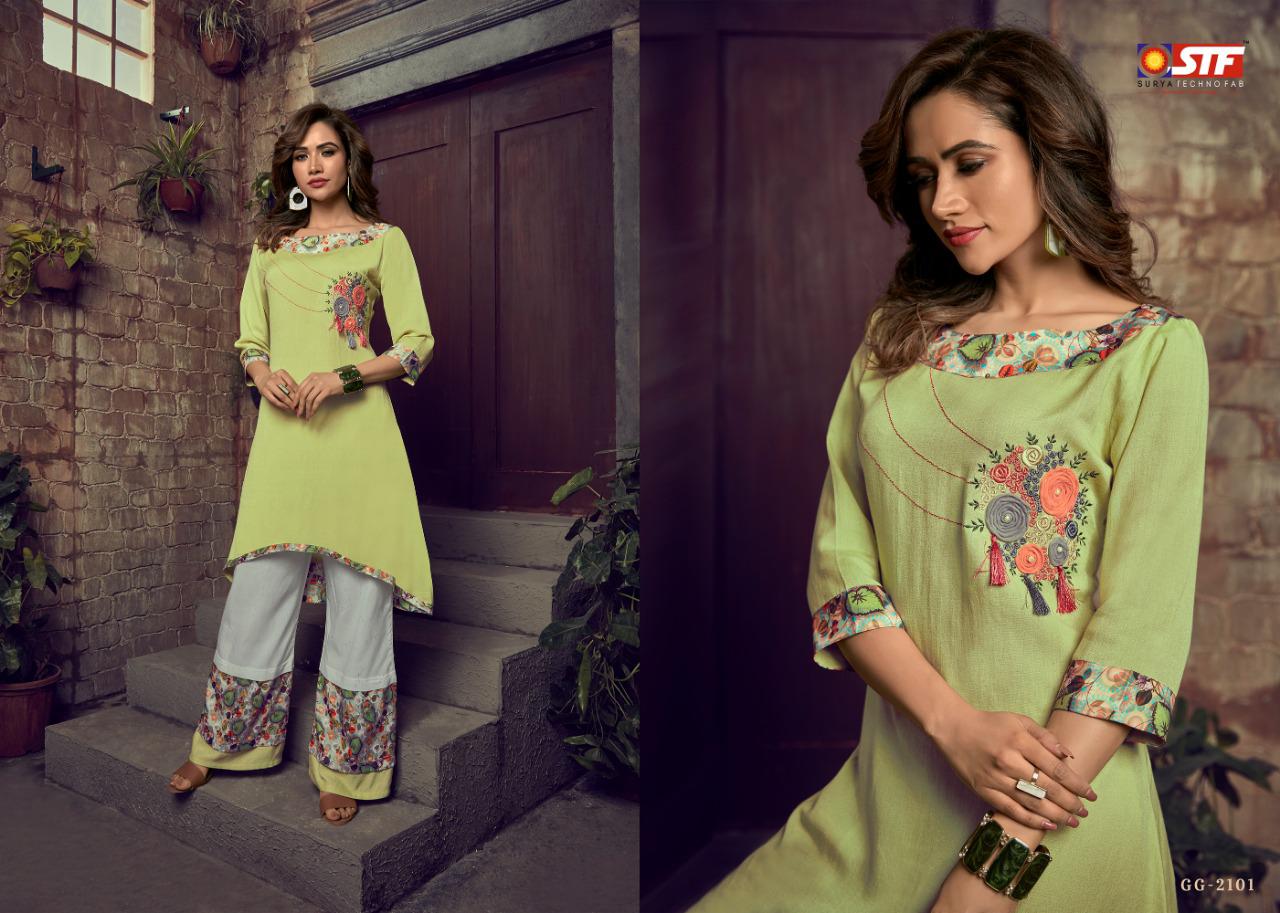 Glamour Girl Vol- 21 By Surya Techno Fab 2101 To 2108 Series Beautiful Colorful Stylish Fancy Casual Wear & Ethnic Wear & Ready To Wear High Quality Rayon Flex With Embroidery Kurtis At Wholesale Price