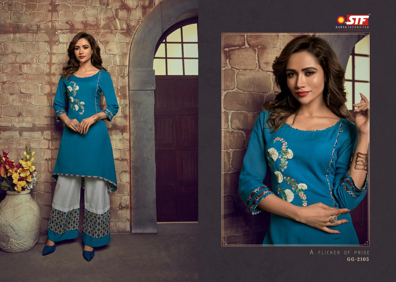Glamour Girl Vol- 21 By Surya Techno Fab 2101 To 2108 Series Beautiful Colorful Stylish Fancy Casual Wear & Ethnic Wear & Ready To Wear High Quality Rayon Flex With Embroidery Kurtis At Wholesale Price