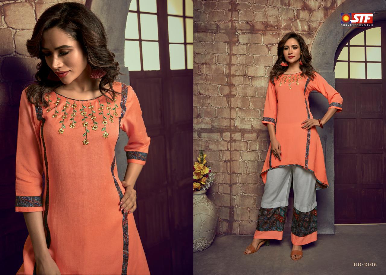 Glamour Girl Vol- 21 By Surya Techno Fab 2101 To 2108 Series Beautiful Colorful Stylish Fancy Casual Wear & Ethnic Wear & Ready To Wear High Quality Rayon Flex With Embroidery Kurtis At Wholesale Price