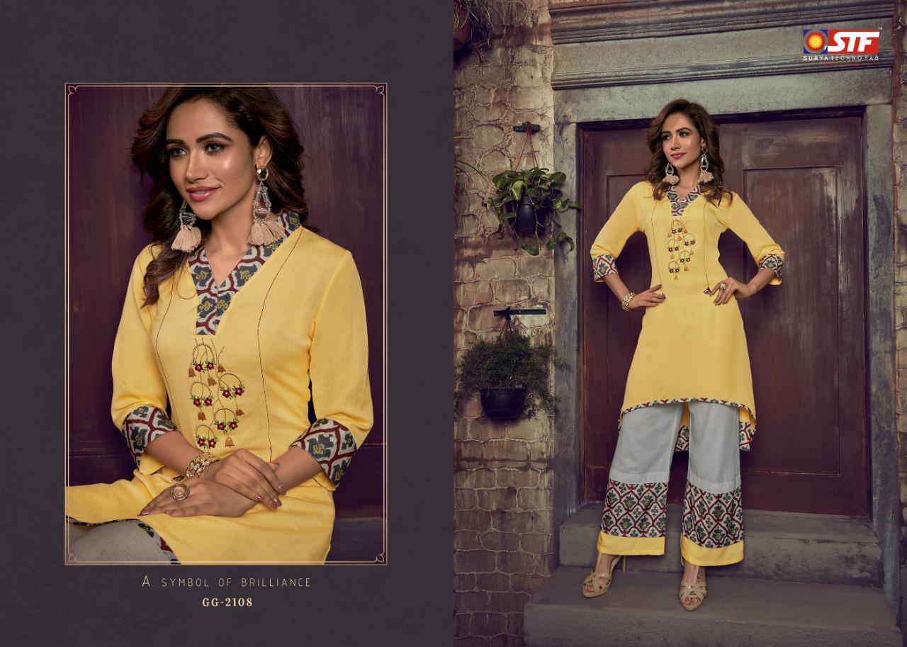 Glamour Girl Vol- 21 By Surya Techno Fab 2101 To 2108 Series Beautiful Colorful Stylish Fancy Casual Wear & Ethnic Wear & Ready To Wear High Quality Rayon Flex With Embroidery Kurtis At Wholesale Price