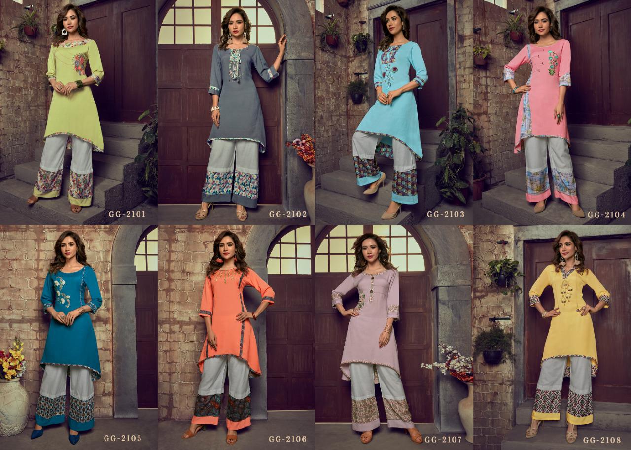 Glamour Girl Vol- 21 By Surya Techno Fab 2101 To 2108 Series Beautiful Colorful Stylish Fancy Casual Wear & Ethnic Wear & Ready To Wear High Quality Rayon Flex With Embroidery Kurtis At Wholesale Price
