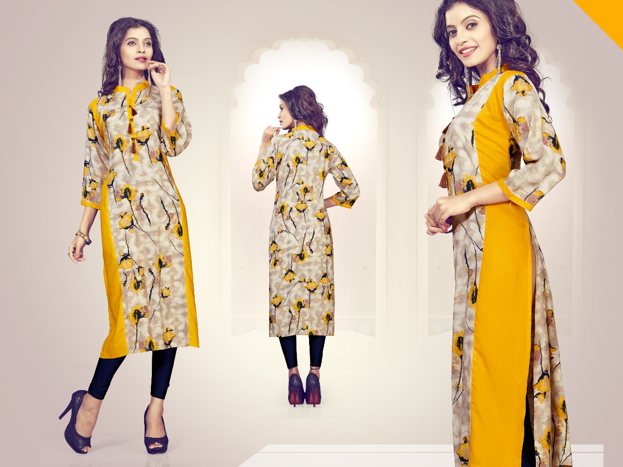 Glamour By Jugnii 1001 To 1008 Series Stylish Colorful Fancy Beautiful Casual Wear & Ethnic Wear Pure Rayon Printed Kurtis At Wholesale Price