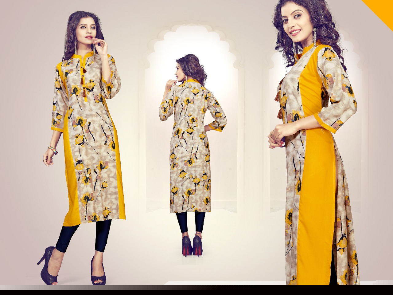 Glamour By Jugnii 1001 To 1008 Series Stylish Colorful Fancy Beautiful Casual Wear & Ethnic Wear Pure Rayon Printed Kurtis At Wholesale Price