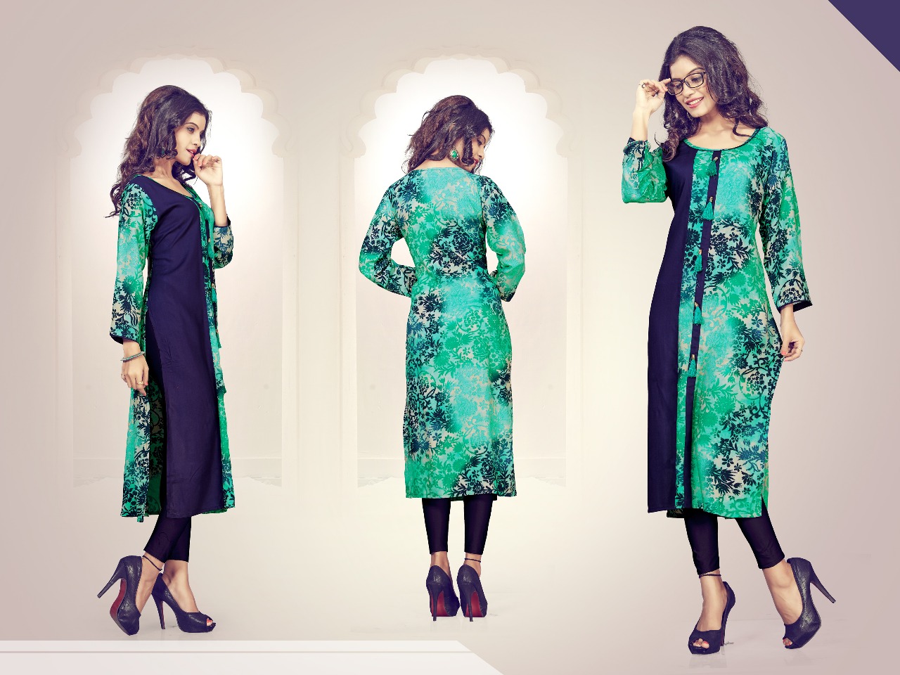 Glamour By Jugnii 1001 To 1008 Series Stylish Colorful Fancy Beautiful Casual Wear & Ethnic Wear Pure Rayon Printed Kurtis At Wholesale Price