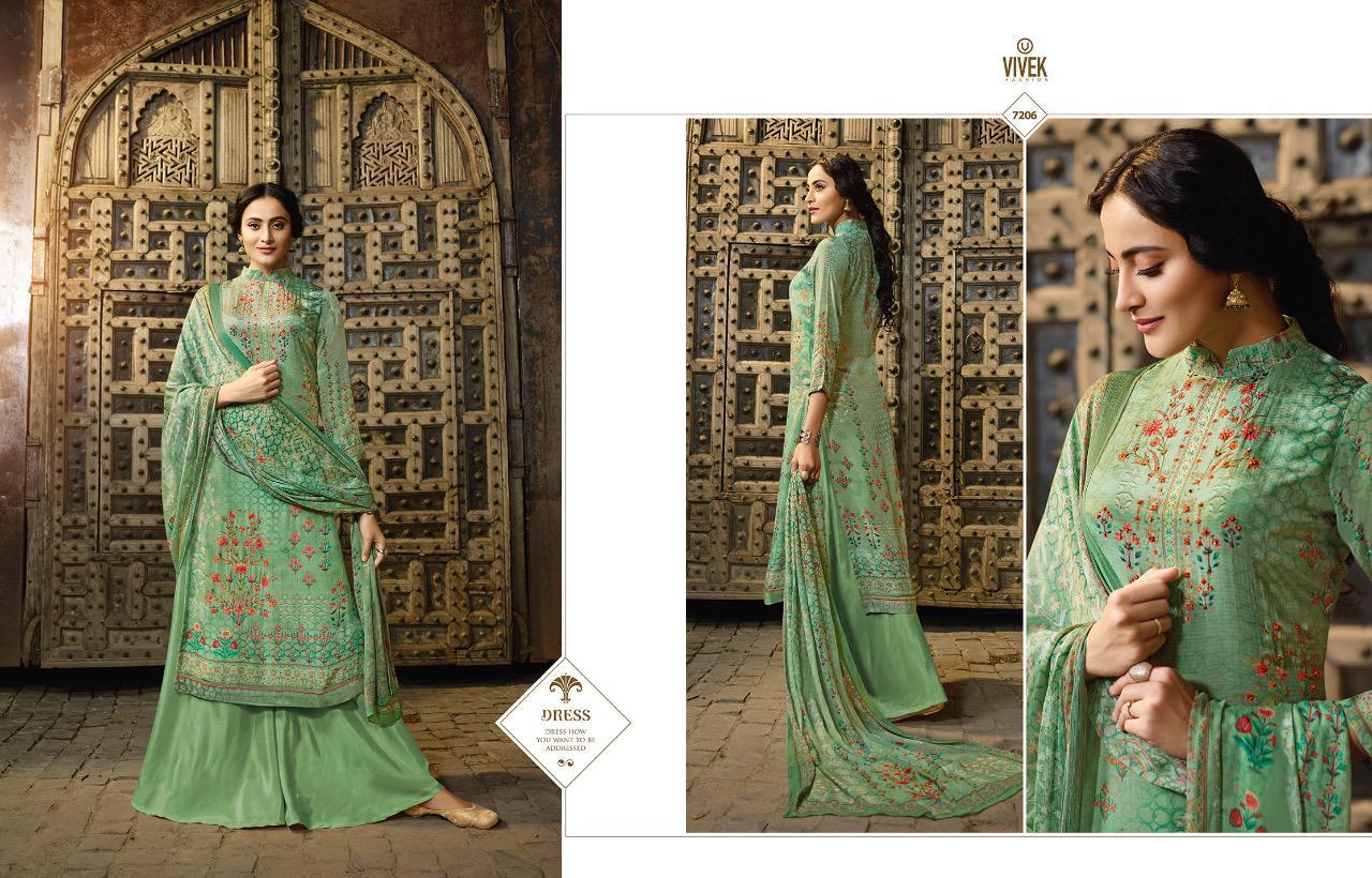 Glamour Queen Vol-2 By Vivek Fashion 7201 To 7208 Series Beautiful Winter Collection Suits Stylish Fancy Colorful Casual Wear & Ethnic Wear Natural Crepe Printed Dresses At Wholesale Price