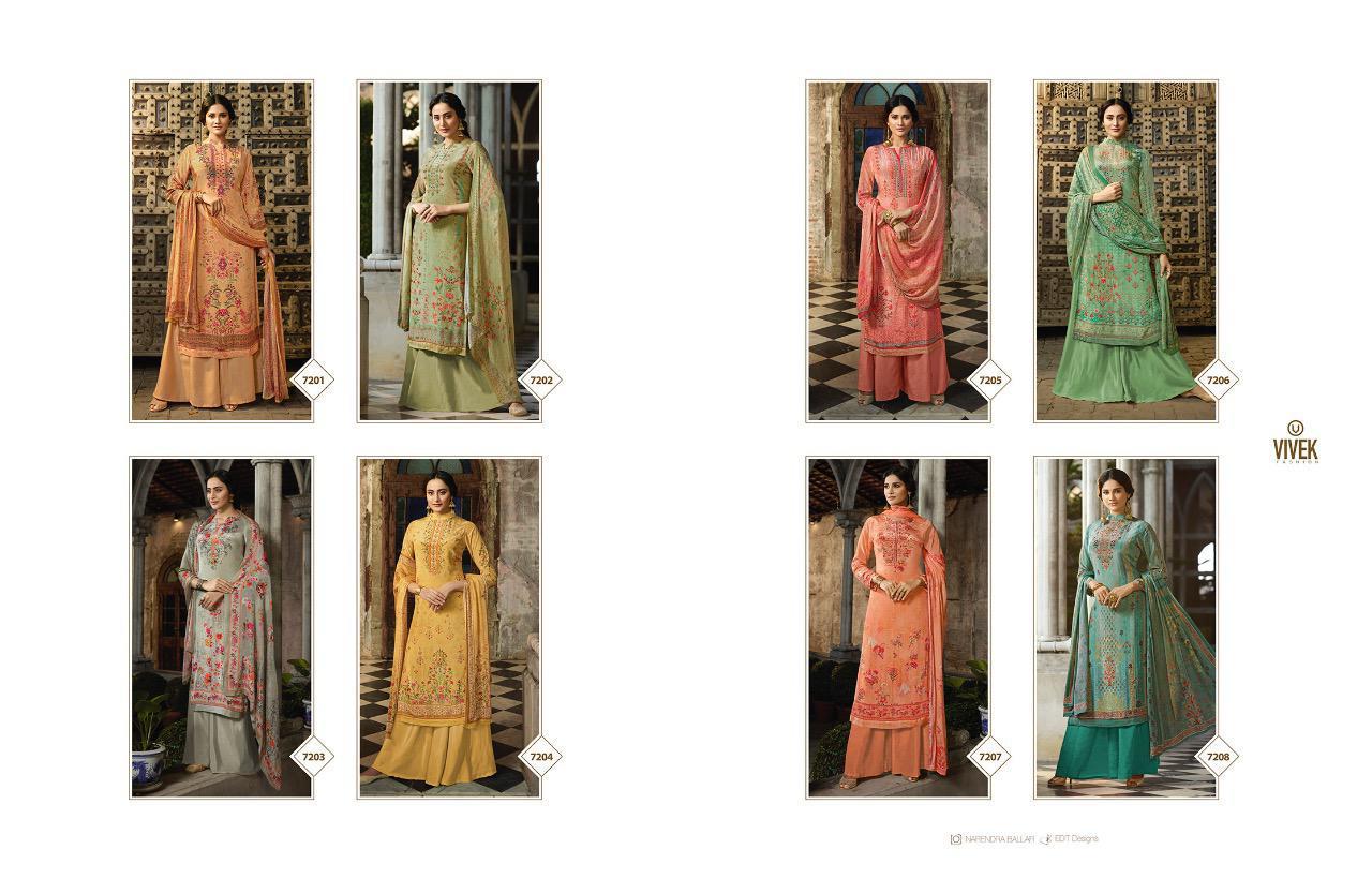 Glamour Queen Vol-2 By Vivek Fashion 7201 To 7208 Series Beautiful Winter Collection Suits Stylish Fancy Colorful Casual Wear & Ethnic Wear Natural Crepe Printed Dresses At Wholesale Price