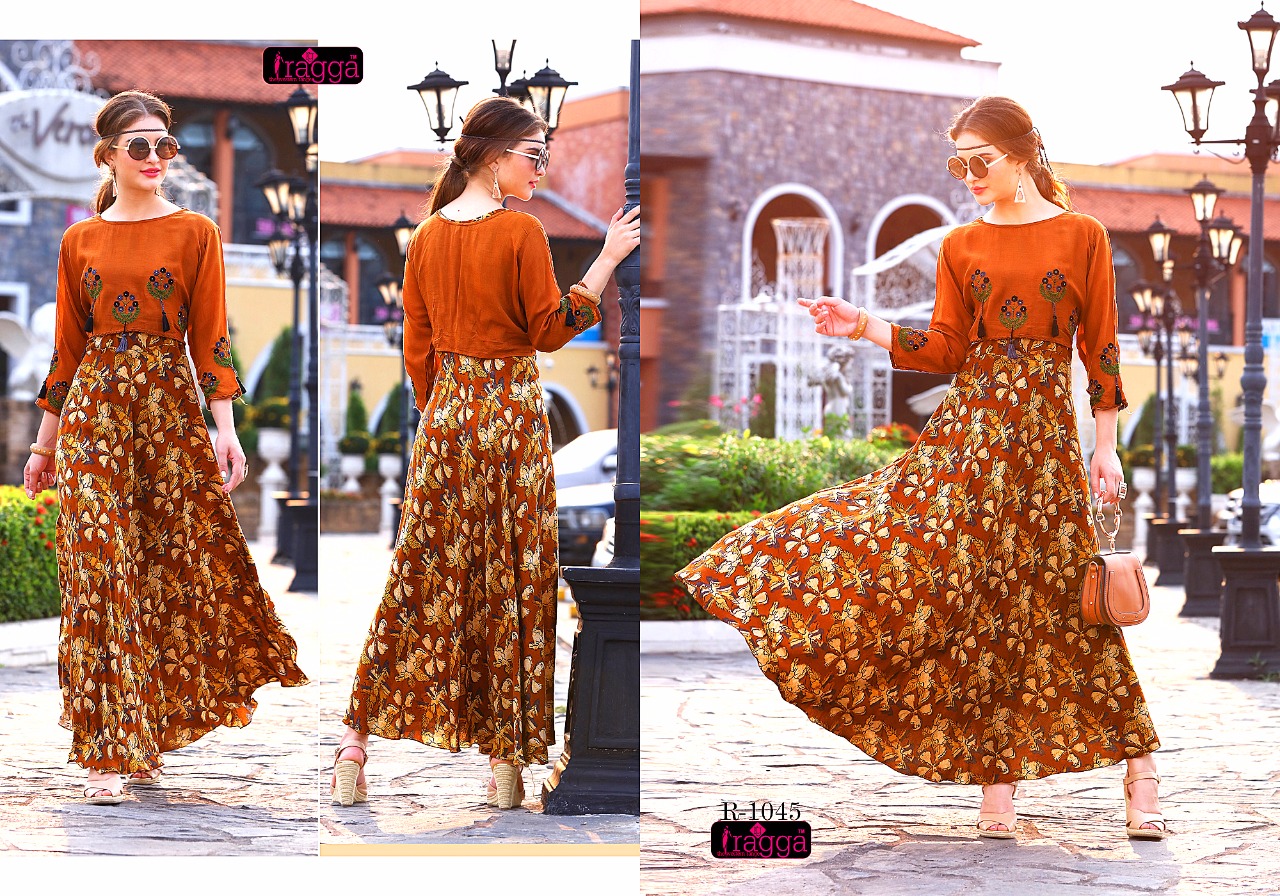 Glamour By Ragga 1043 To 1047 Series Beautiful Stylish Fancy Colorful Casual Wear & Ethnic Wear Rayon Printed Kurtis At Wholesale Price