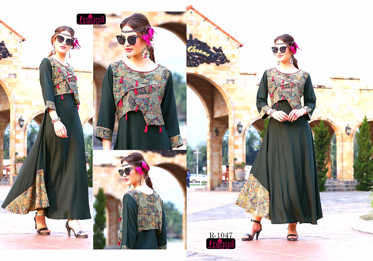 Glamour By Ragga 1043 To 1047 Series Beautiful Stylish Fancy Colorful Casual Wear & Ethnic Wear Rayon Printed Kurtis At Wholesale Price