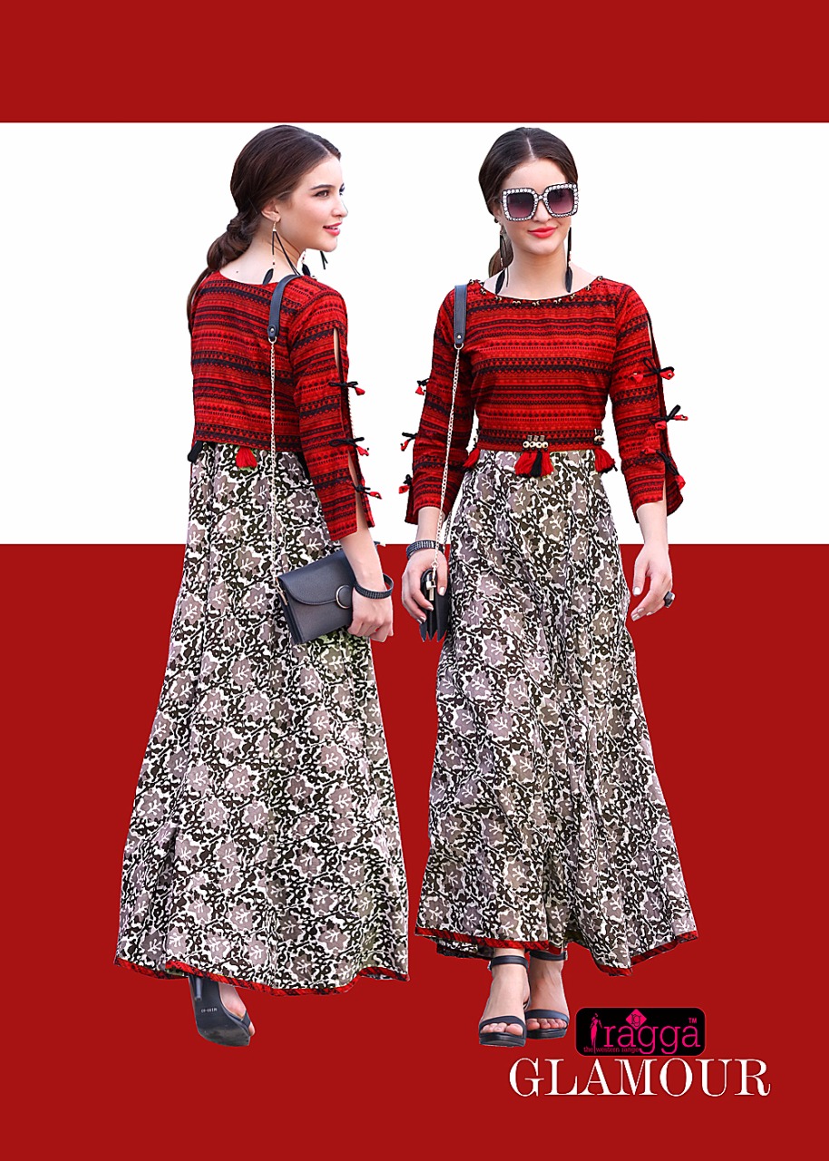 Glamour By Ragga 1043 To 1047 Series Beautiful Stylish Fancy Colorful Casual Wear & Ethnic Wear Rayon Printed Kurtis At Wholesale Price