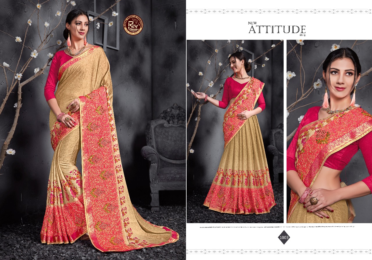 Glamour By Rekha Maniyar 1001 To 1012 Series Designer Beautiful Stylish Fancy Traditional Wear Collection Party Wear & Occasional Wear Chinese Panel Work Sarees At Wholesale Price