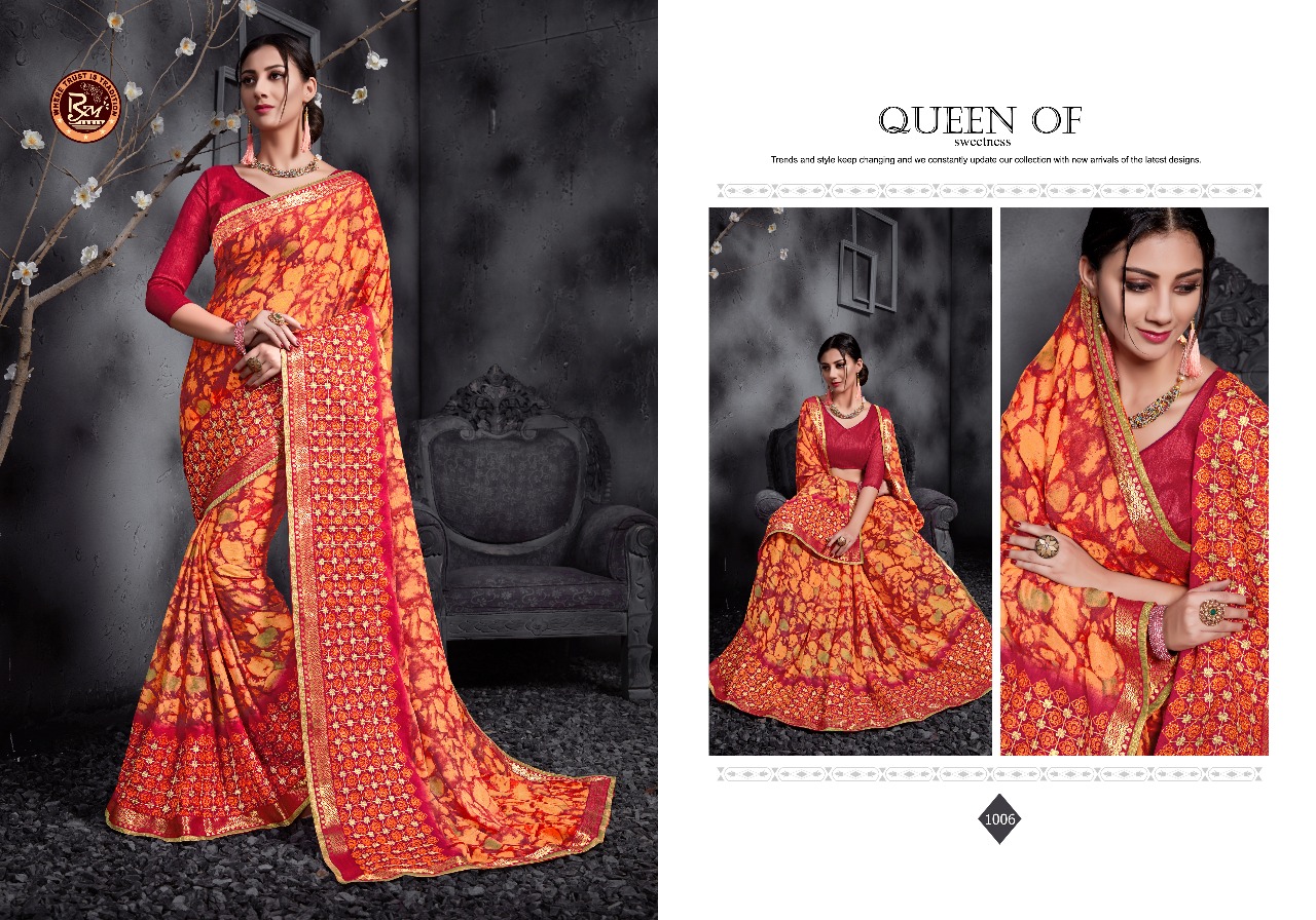Glamour By Rekha Maniyar 1001 To 1012 Series Designer Beautiful Stylish Fancy Traditional Wear Collection Party Wear & Occasional Wear Chinese Panel Work Sarees At Wholesale Price