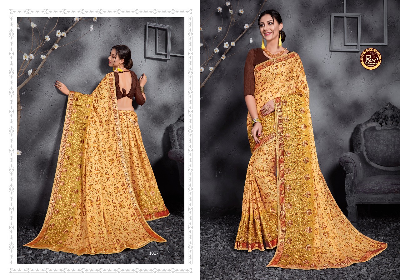 Glamour By Rekha Maniyar 1001 To 1012 Series Designer Beautiful Stylish Fancy Traditional Wear Collection Party Wear & Occasional Wear Chinese Panel Work Sarees At Wholesale Price