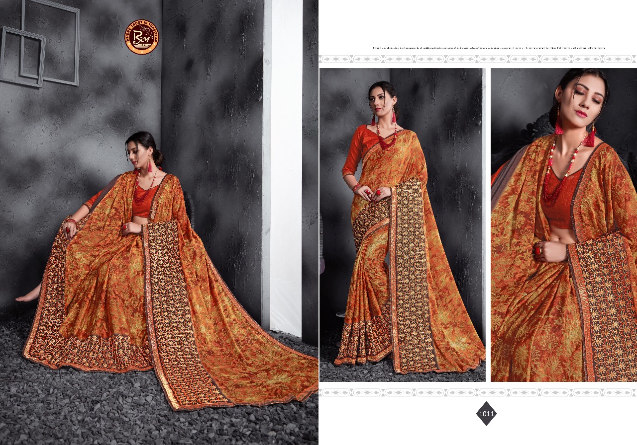 Glamour By Rekha Maniyar 1001 To 1012 Series Designer Beautiful Stylish Fancy Traditional Wear Collection Party Wear & Occasional Wear Chinese Panel Work Sarees At Wholesale Price