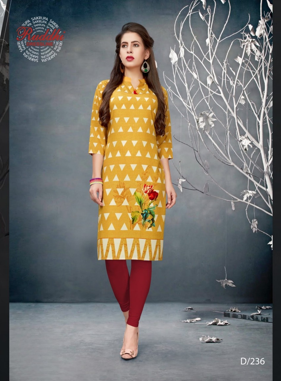 Glamour By Ruddhi Dresseline 231 To 240 Series Designer Collection Beautiful Stylish Fancy Colorful Party Wear & Occasional Wear Pure Crepe Print Kurtis At Wholesale Price