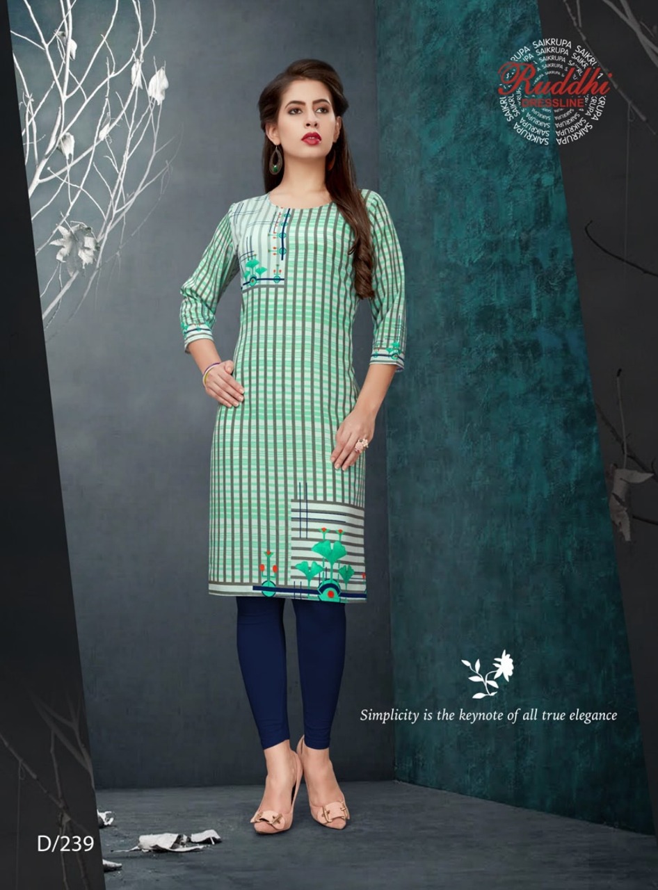 Glamour By Ruddhi Dresseline 231 To 240 Series Designer Collection Beautiful Stylish Fancy Colorful Party Wear & Occasional Wear Pure Crepe Print Kurtis At Wholesale Price