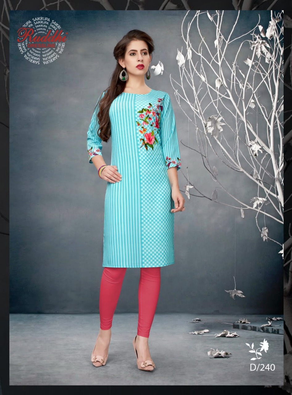 Glamour By Ruddhi Dresseline 231 To 240 Series Designer Collection Beautiful Stylish Fancy Colorful Party Wear & Occasional Wear Pure Crepe Print Kurtis At Wholesale Price