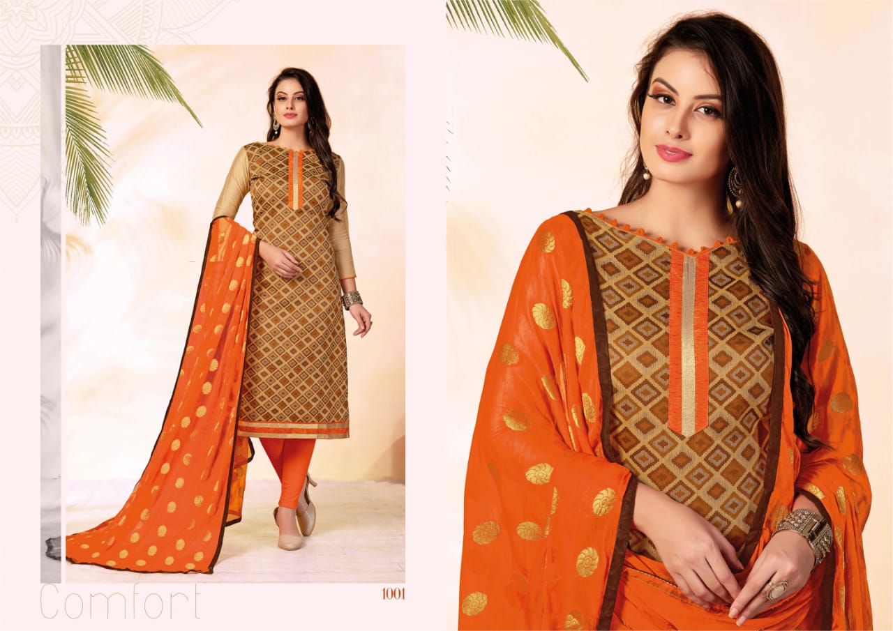 Glamour By Shri Mahavir Fashion 1001 To 1012 Series Beautiful Suits Collection Stylish Fancy Colorful Party Wear & Ethnic Wear Fancy Jacquard Dresses At Wholesale Price