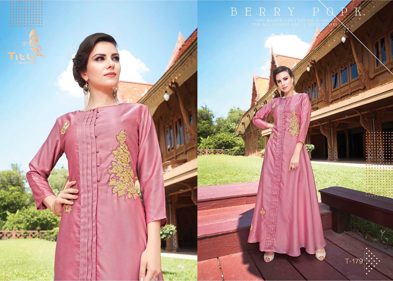 Glamour By Titli 174 To 181 Series Designer Beautiful Colorful Stylish Fancy Casual Wear & Ethnic Wear & Ready To Wear Heavy Georgette & Linen Satin Kurtis At Wholesale Price