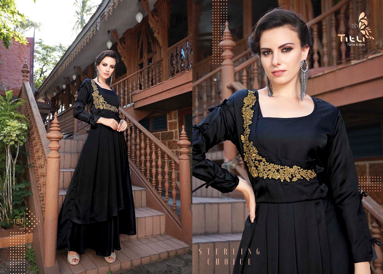 Glamour By Titli 174 To 181 Series Designer Beautiful Colorful Stylish Fancy Casual Wear & Ethnic Wear & Ready To Wear Heavy Georgette & Linen Satin Kurtis At Wholesale Price