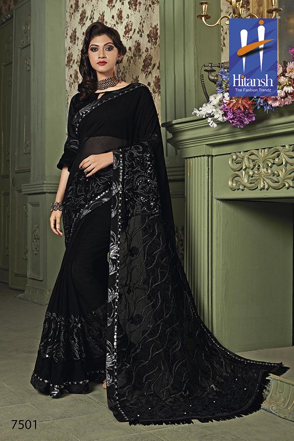 Glorina By Hitansh 7501 To 7514 Series Indian Traditional Wear Collection Beautiful Stylish Fancy Colorful Party Wear & Occasional Wear Exclusive Fancy Printed Sarees At Wholesale Price