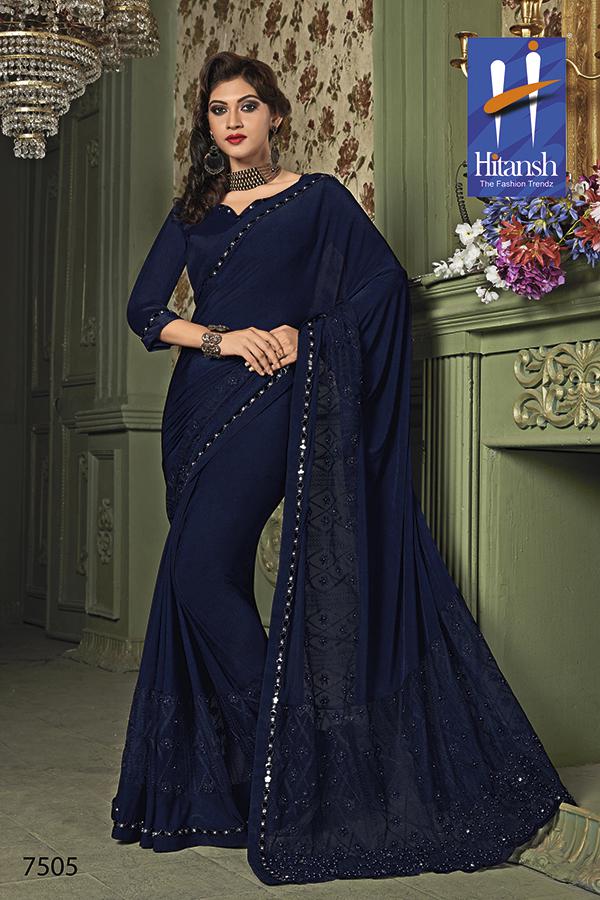 Glorina By Hitansh 7501 To 7514 Series Indian Traditional Wear Collection Beautiful Stylish Fancy Colorful Party Wear & Occasional Wear Exclusive Fancy Printed Sarees At Wholesale Price
