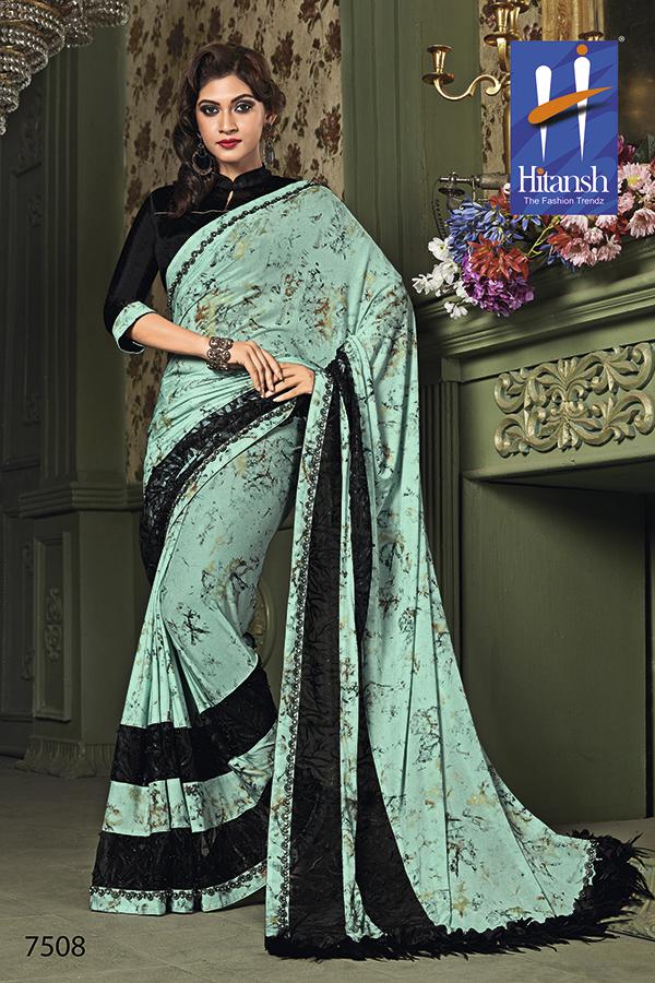 Glorina By Hitansh 7501 To 7514 Series Indian Traditional Wear Collection Beautiful Stylish Fancy Colorful Party Wear & Occasional Wear Exclusive Fancy Printed Sarees At Wholesale Price