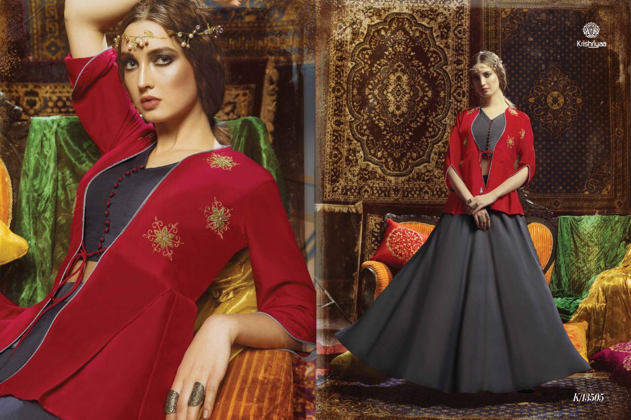 Glorious By Krishriyaa 13501 To 13507 Series Designer Beautiful Stylish Fancy Colorful Party Wear & Ethnic Wear Muslin Kurtis With Muslin & Silk Jacquard Palazzo At Wholesale Price