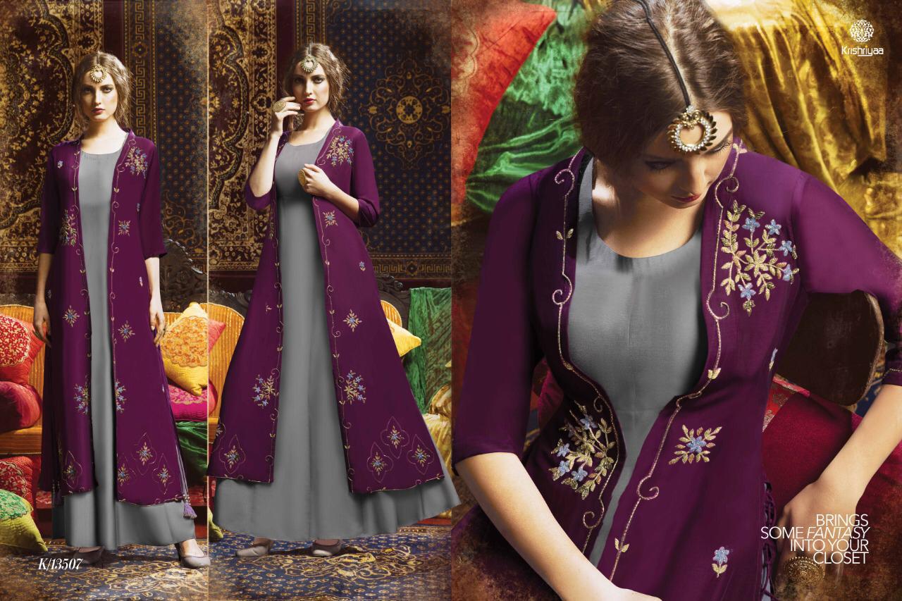 Glorious By Krishriyaa 13501 To 13507 Series Designer Beautiful Stylish Fancy Colorful Party Wear & Ethnic Wear Muslin Kurtis With Muslin & Silk Jacquard Palazzo At Wholesale Price