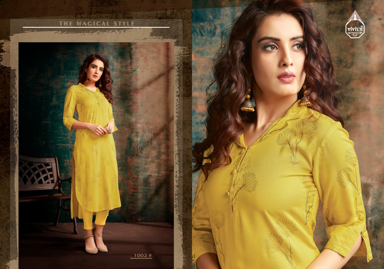 Gold By Vivils Print 1001 To 1006 Beautiful Stylish Colorful Fancy Party Wear & Ethnic Wear & Ready To Wear Rayon Printed Kurtis Kurtis At Wholesale Price