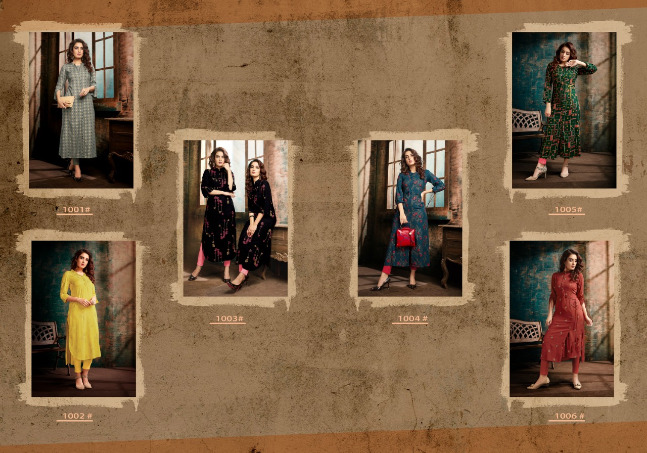 Gold By Vivils Print 1001 To 1006 Beautiful Stylish Colorful Fancy Party Wear & Ethnic Wear & Ready To Wear Rayon Printed Kurtis Kurtis At Wholesale Price