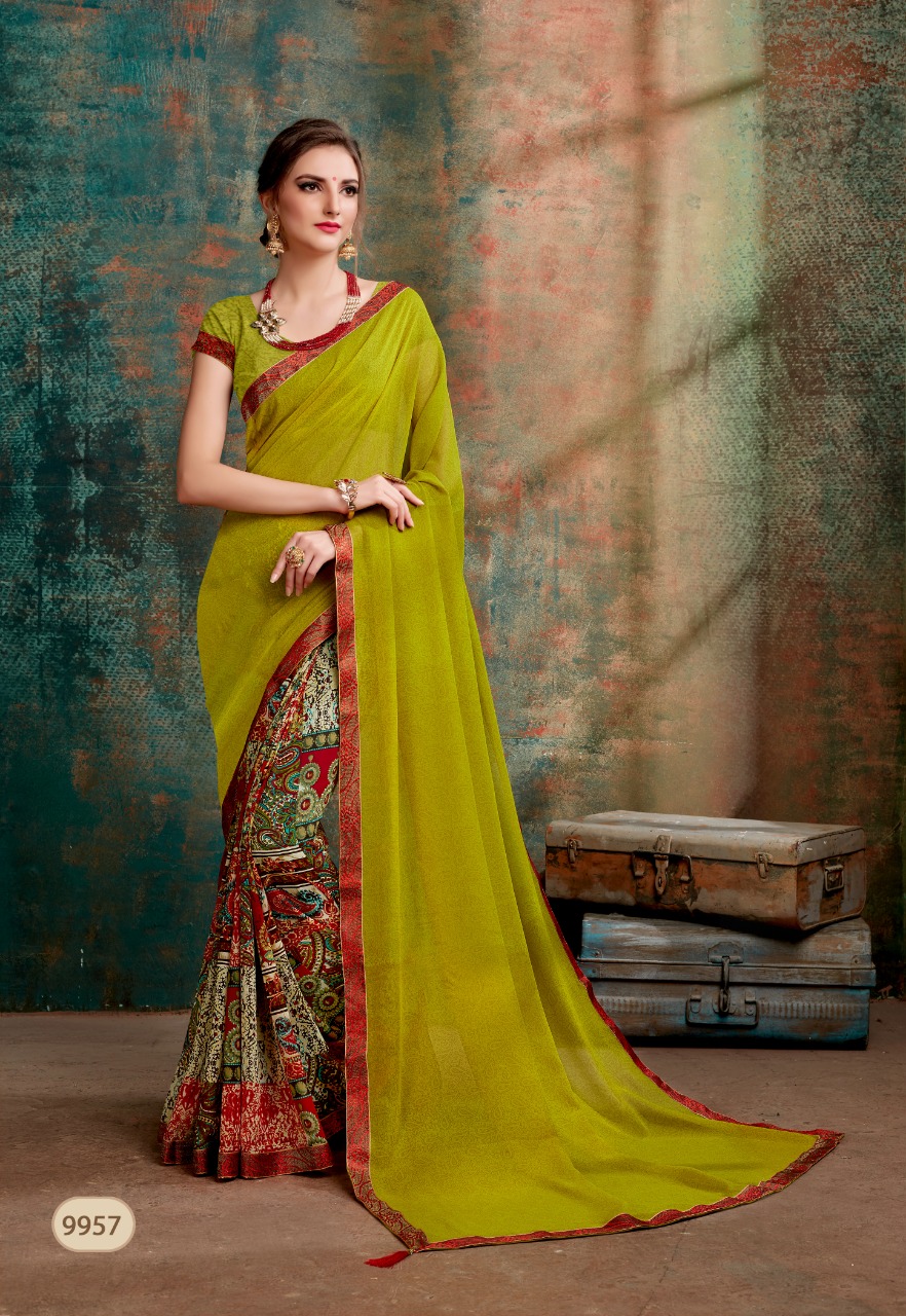 Golden Jhumke Vol-18 By Kodas 9948 To 9959 Series Indian Traditional Wear Collection Beautiful Stylish Fancy Colorful Party Wear & Occasional Wear Heavy Dani Printed Sarees At Wholesale Price