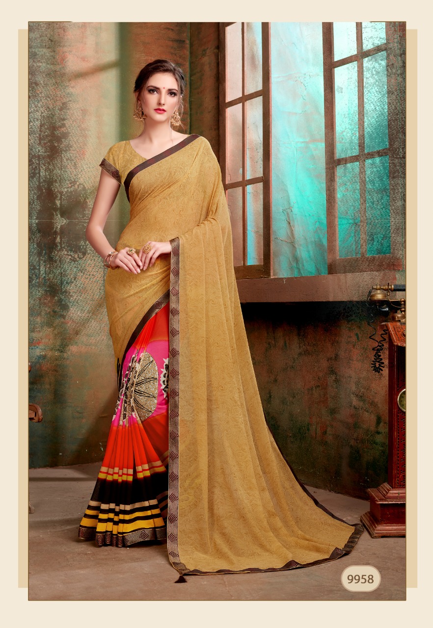 Golden Jhumke Vol-18 By Kodas 9948 To 9959 Series Indian Traditional Wear Collection Beautiful Stylish Fancy Colorful Party Wear & Occasional Wear Heavy Dani Printed Sarees At Wholesale Price