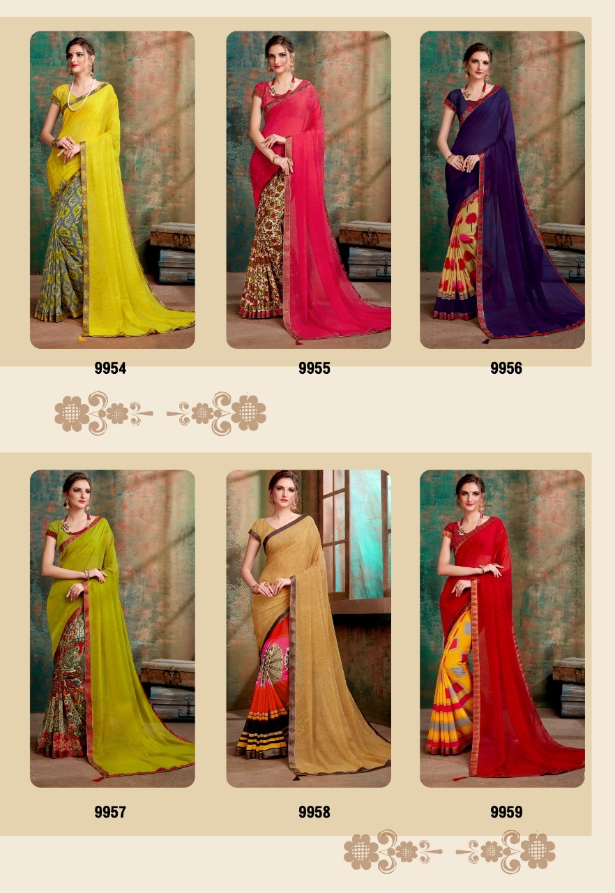Golden Jhumke Vol-18 By Kodas 9948 To 9959 Series Indian Traditional Wear Collection Beautiful Stylish Fancy Colorful Party Wear & Occasional Wear Heavy Dani Printed Sarees At Wholesale Price