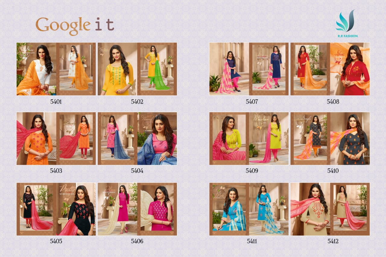 Google It By Rr Fashion 5401 To 5412 Series Beautiful Suits Stylish Fancy Colorful Casual Wear & Ethnic Wear Collection Modal Silk Embroidered Dresses At Wholesale Price
