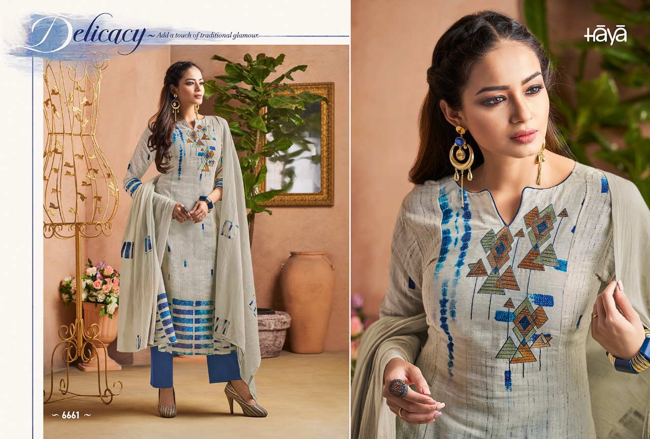 Gorgeous By Haya 6661 To 6671 Series Designer Pakistani Suits Beautiful Stylish Fancy Colorful Festive Collection Party Wear & Occasional Wear Pure Linen Digital Print With Embroidery Dresses At Wholesale Price