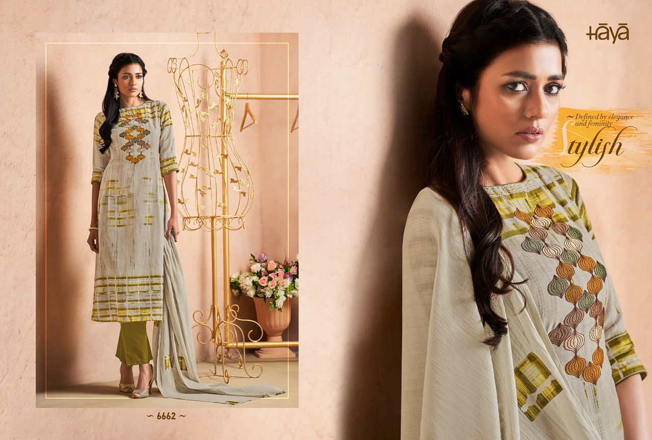 Gorgeous By Haya 6661 To 6671 Series Designer Pakistani Suits Beautiful Stylish Fancy Colorful Festive Collection Party Wear & Occasional Wear Pure Linen Digital Print With Embroidery Dresses At Wholesale Price