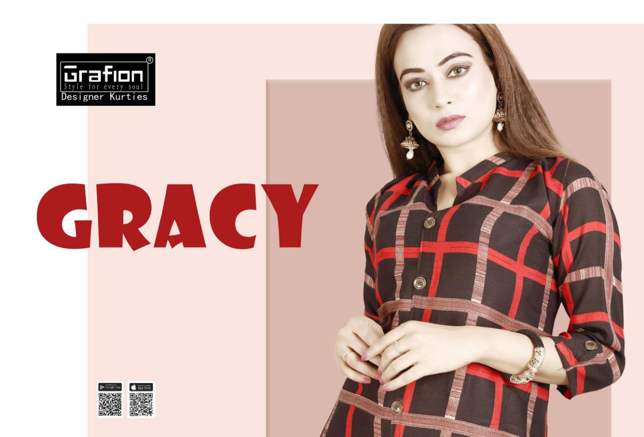 Grace By Grafion 01 To 10 Series Beautiful Stylish Colorful Fancy Party Wear & Ethnic Wear & Ready To Wear Rayon Printed Kurtis At Wholesale Price