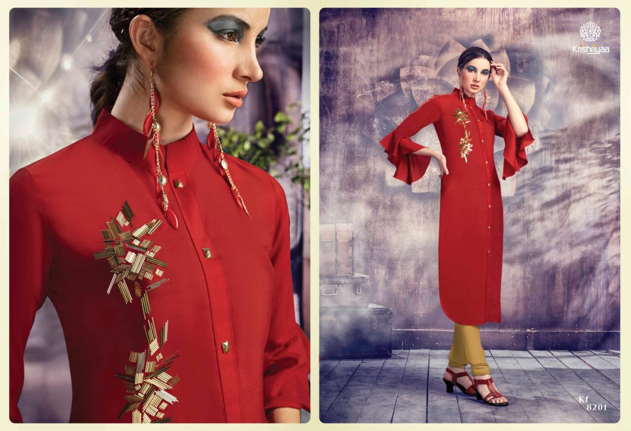 Grace By Krishriyaa 8201to 8208 Series Beautiful Stylish Fancy Colorful Casual Wear & Ethnic Wear Maslin Kurtis At Wholesale Price