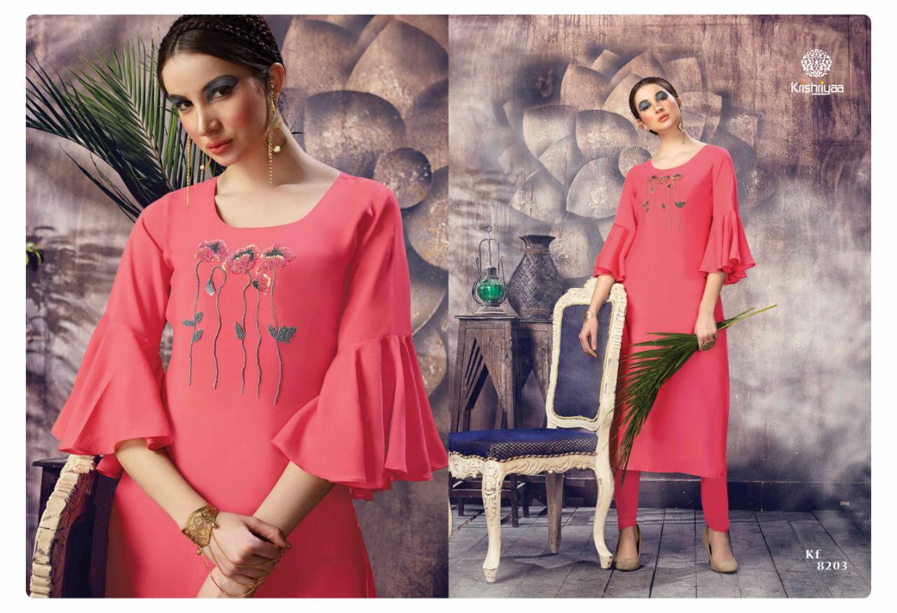 Grace By Krishriyaa 8201to 8208 Series Beautiful Stylish Fancy Colorful Casual Wear & Ethnic Wear Maslin Kurtis At Wholesale Price