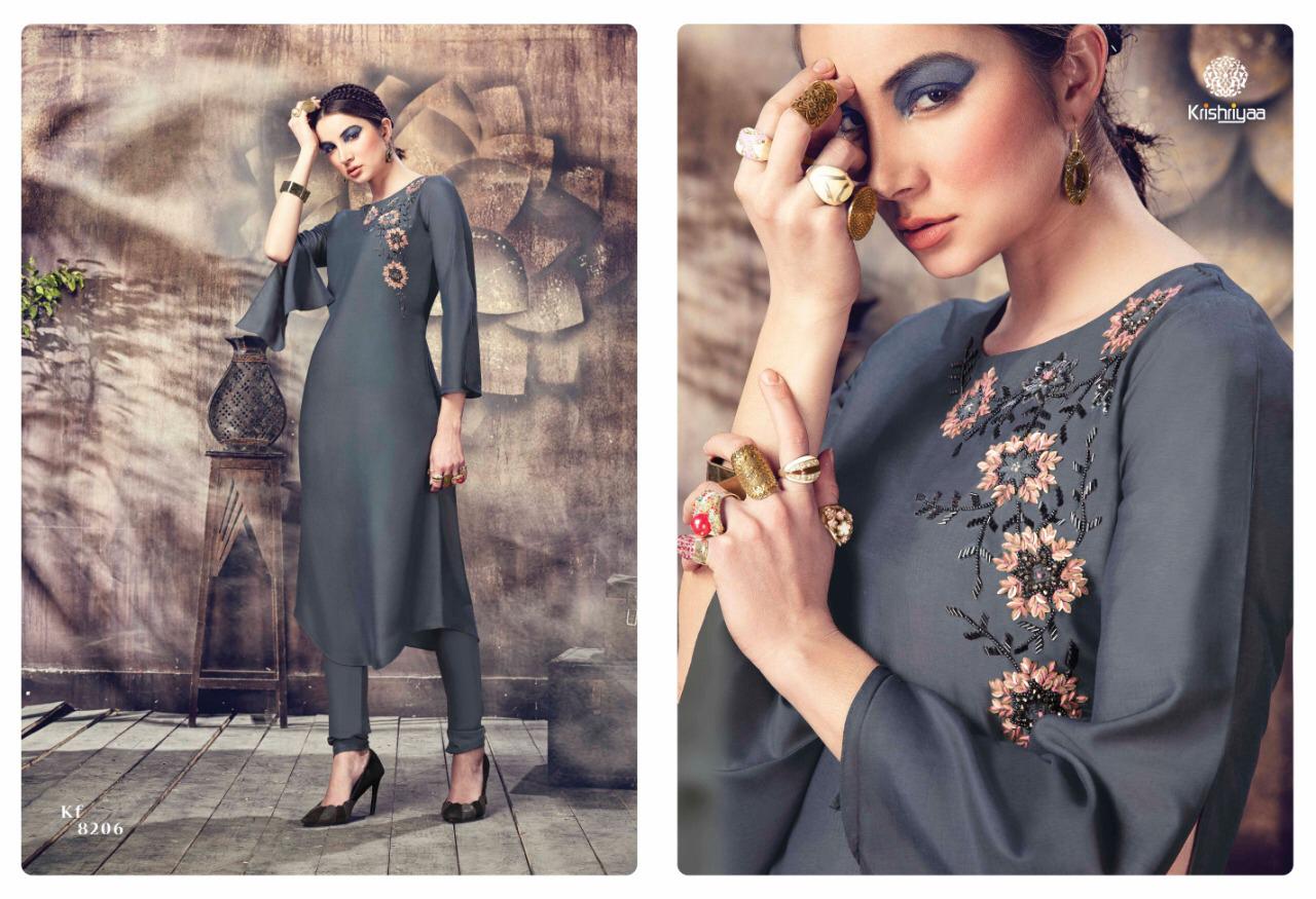 Grace By Krishriyaa 8201to 8208 Series Beautiful Stylish Fancy Colorful Casual Wear & Ethnic Wear Maslin Kurtis At Wholesale Price