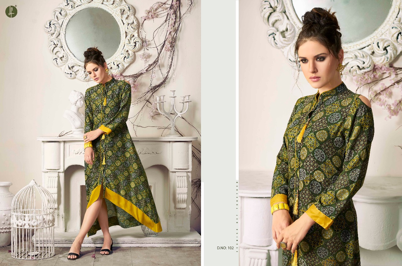 Grace By Leo Fashion 101 To 109 Series Designer Stylish Fancy Colorful Beautiful Party Wear & Ethnic Wear Rayon Cotton Printed Kurtis At Wholesale Price