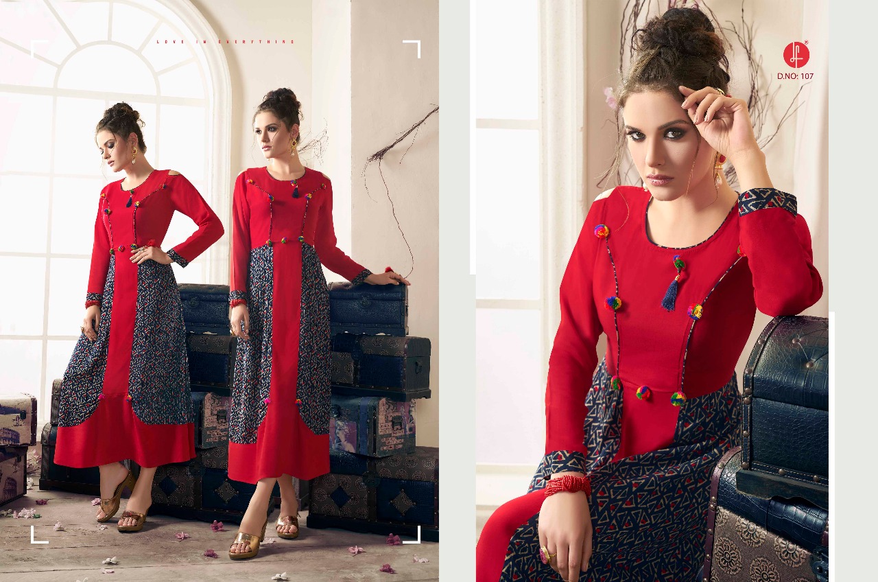 Grace By Leo Fashion 101 To 109 Series Designer Stylish Fancy Colorful Beautiful Party Wear & Ethnic Wear Rayon Cotton Printed Kurtis At Wholesale Price