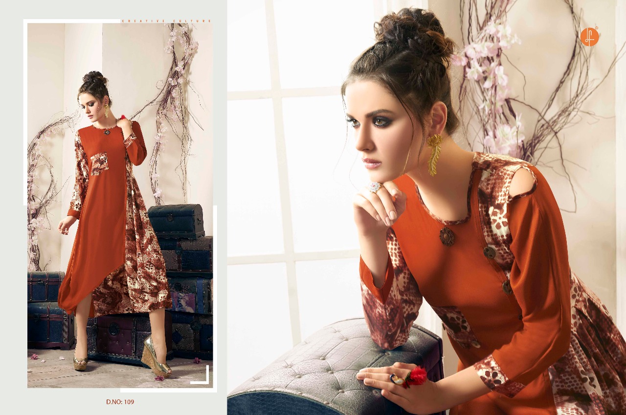 Grace By Leo Fashion 101 To 109 Series Designer Stylish Fancy Colorful Beautiful Party Wear & Ethnic Wear Rayon Cotton Printed Kurtis At Wholesale Price