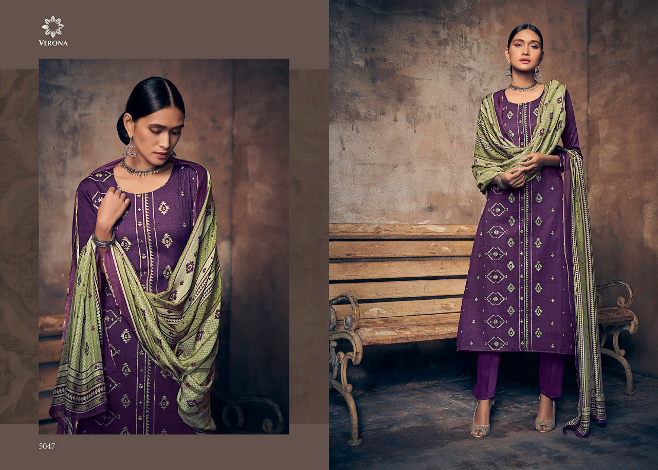 Graces By Verona 5045 To 5052 Series Designer Suits Beautiful Stylish Fancy Colorful Party Wear & Ethnic Wear Pure Satin Silk Digital Print Dresses At Wholesale Price