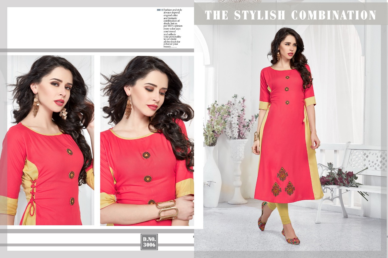 Gravity By Veera Tex 3001 To 3006 Series Stylish Beautiful Fancy Colorful Casual Wear & Ethnic Wear Collection Rayon Printed Kurtis At Wholesale Price