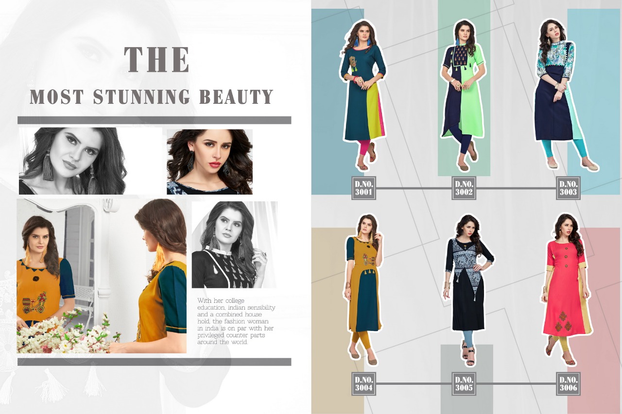 Gravity By Veera Tex 3001 To 3006 Series Stylish Beautiful Fancy Colorful Casual Wear & Ethnic Wear Collection Rayon Printed Kurtis At Wholesale Price